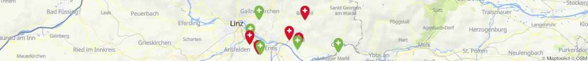 Kartenansicht für Apotheken-Notdienste in der Nähe von Perg (Oberösterreich)